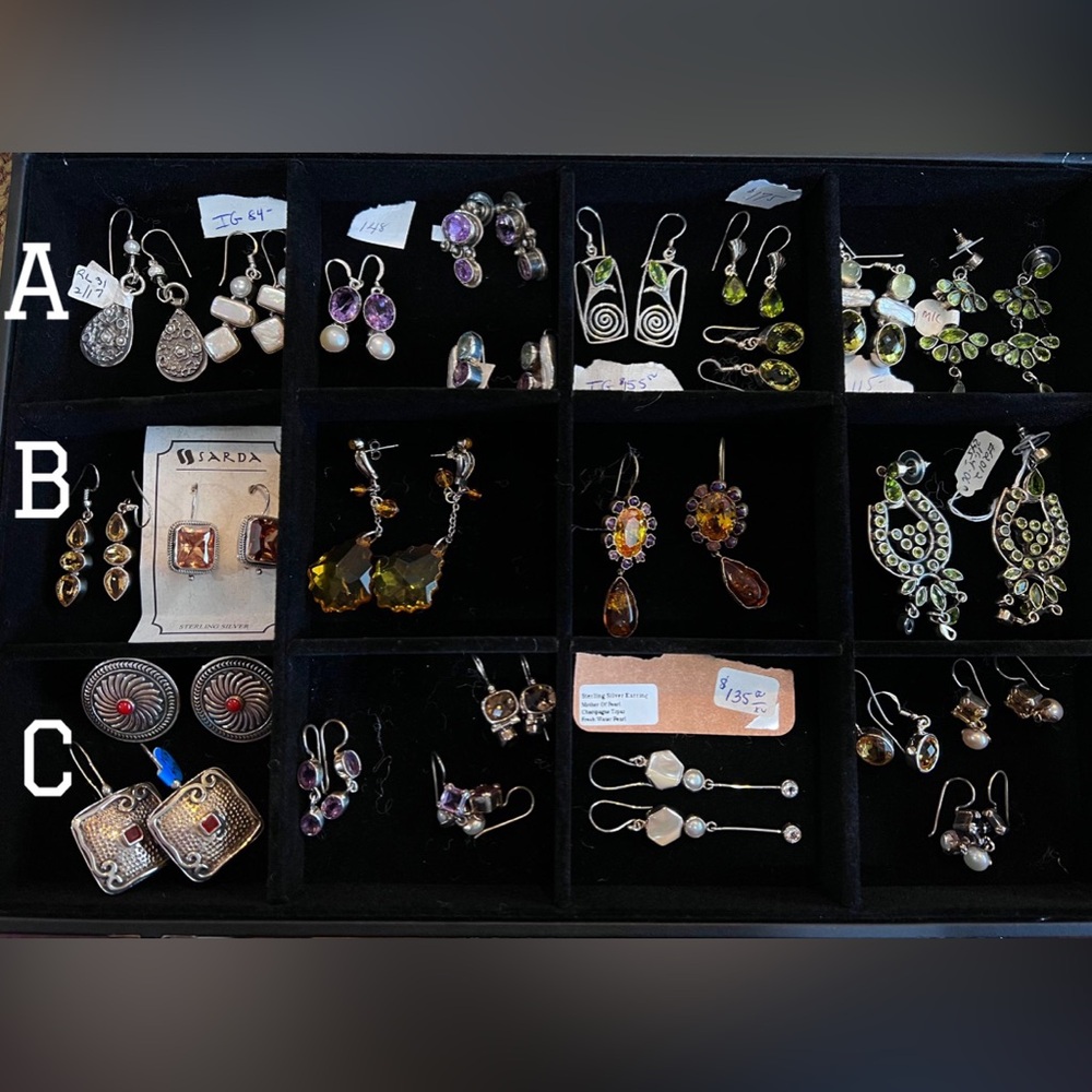 Assorted gemstone earrings